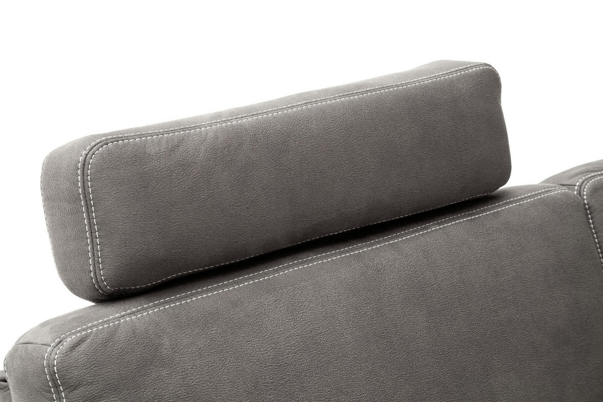 ECKSOFA in Mikrofaser Anthrazit  278/185 cm  - Eichefarben/Anthrazit, Design, Holz/Textil (278/185cm) - Pure Home Lifestyle