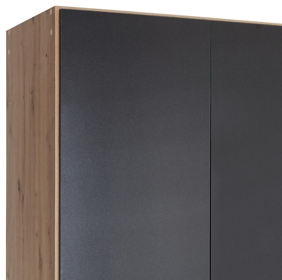 KLEIDERSCHRANK in Dunkelgrau, Eiche Artisan  - Dunkelgrau/Silberfarben, Design, Holzwerkstoff/Kunststoff (136/197/54cm) - Carryhome