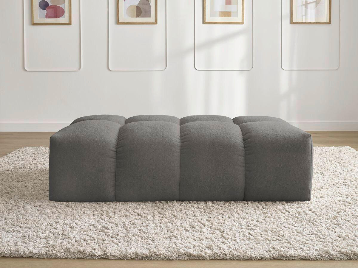 HOCKER EVEREST Struktur Dunkelgrau  - Dunkelgrau/Schwarz, MODERN, Kunststoff/Textil (140/70/40cm)