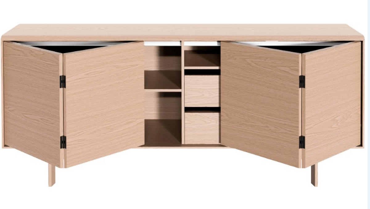 SIDEBOARD  190/85/43 cm 2 låda(or)  - mörkbrun, Design, trä (190/85/43cm) - Skovby