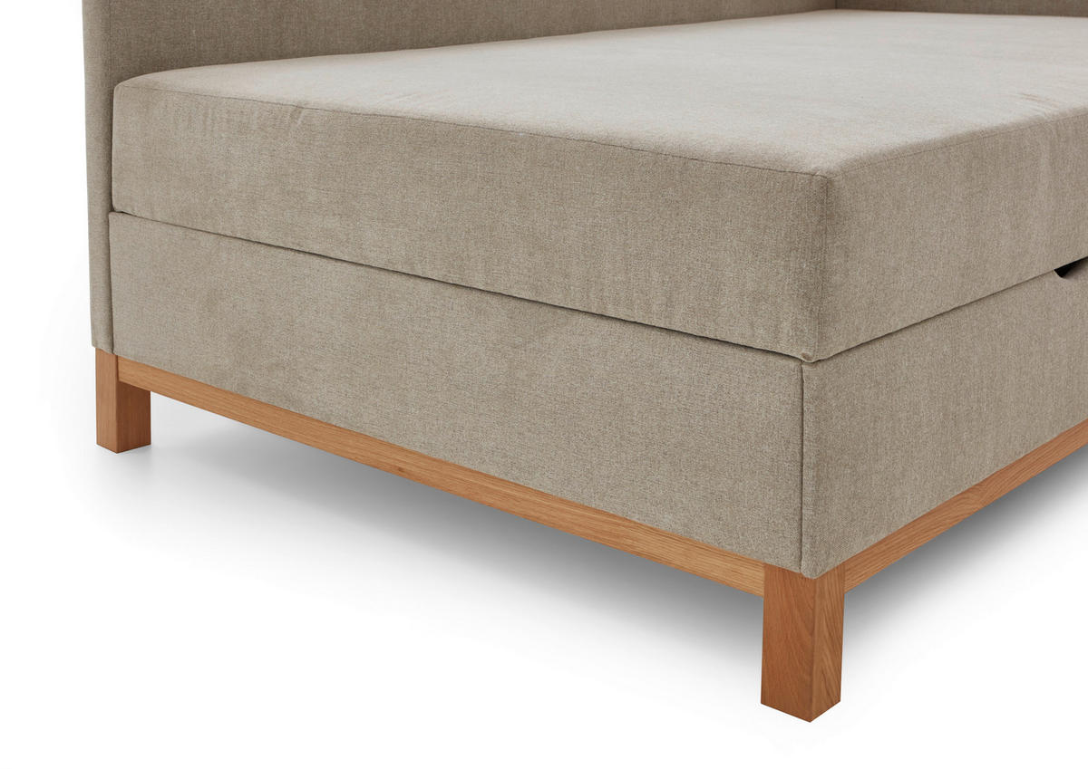 BOXBETT 90/200 cm  in Taupe  - Taupe/Eichefarben, Design, Holz/Textil (90/200cm) - Boxxx
