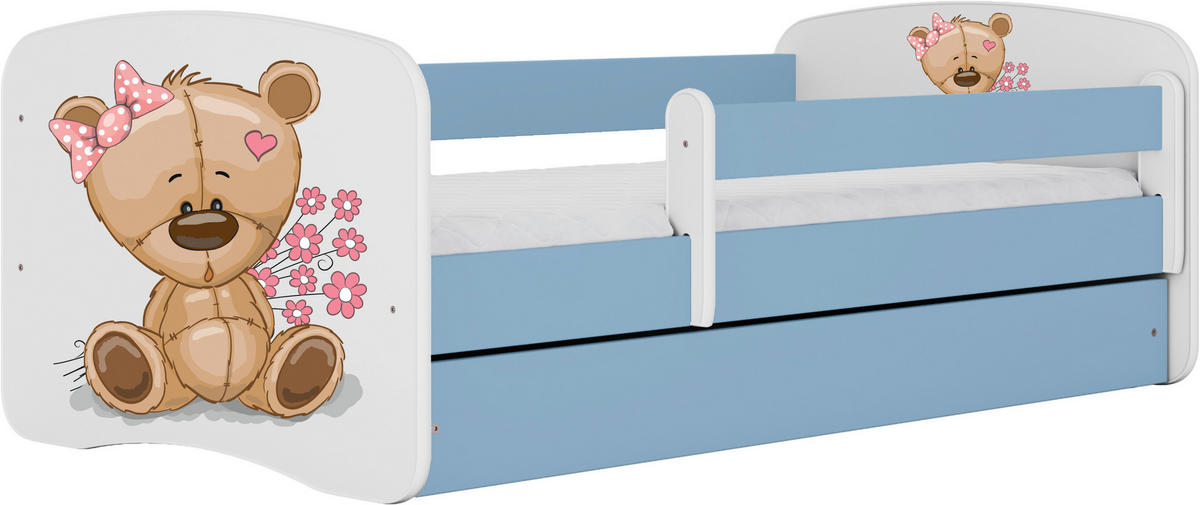 KINDER-/JUNIORBETT - Blau/Birkefarben, MODERN, Holz/Holzwerkstoff (80/160cm) - MID.YOU