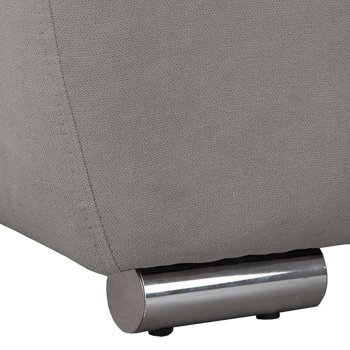 ECKSOFA in Mikrofaser Grau  - Silberfarben/Grau, Design, Textil/Metall (256/175cm) - Livetastic