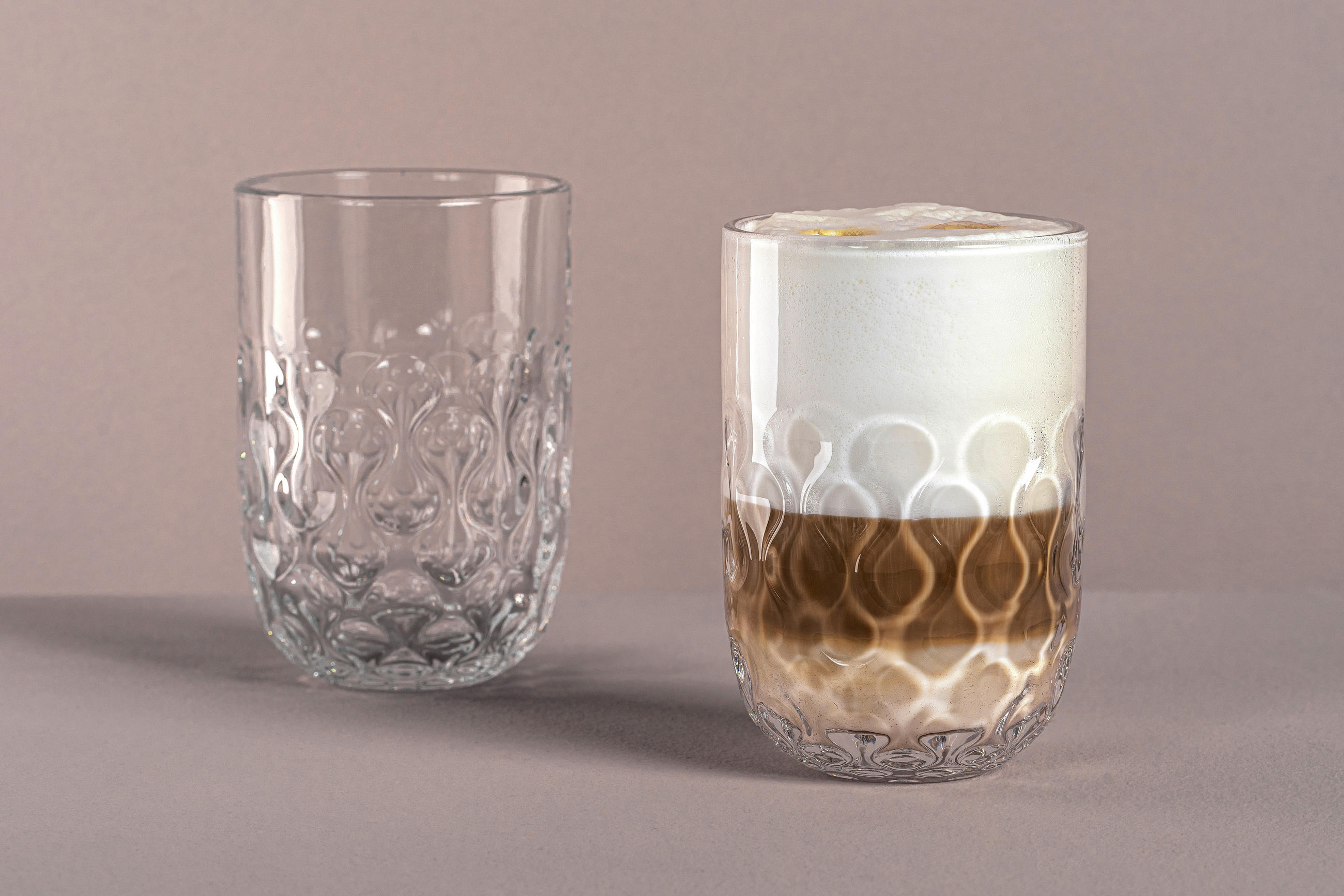 LATTE-MACCHIATO-GLAS GOCCE 2 390 ml 2-teilig  - Klar, Basics, Glas (7,9/11,9/7,9cm) - Leonardo
