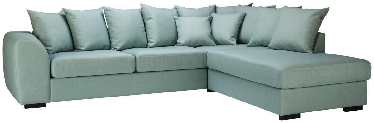 SOFFA i textil, trä blå  - blå/svart, Klassisk, trä/textil (241/299cm) - Carryhome