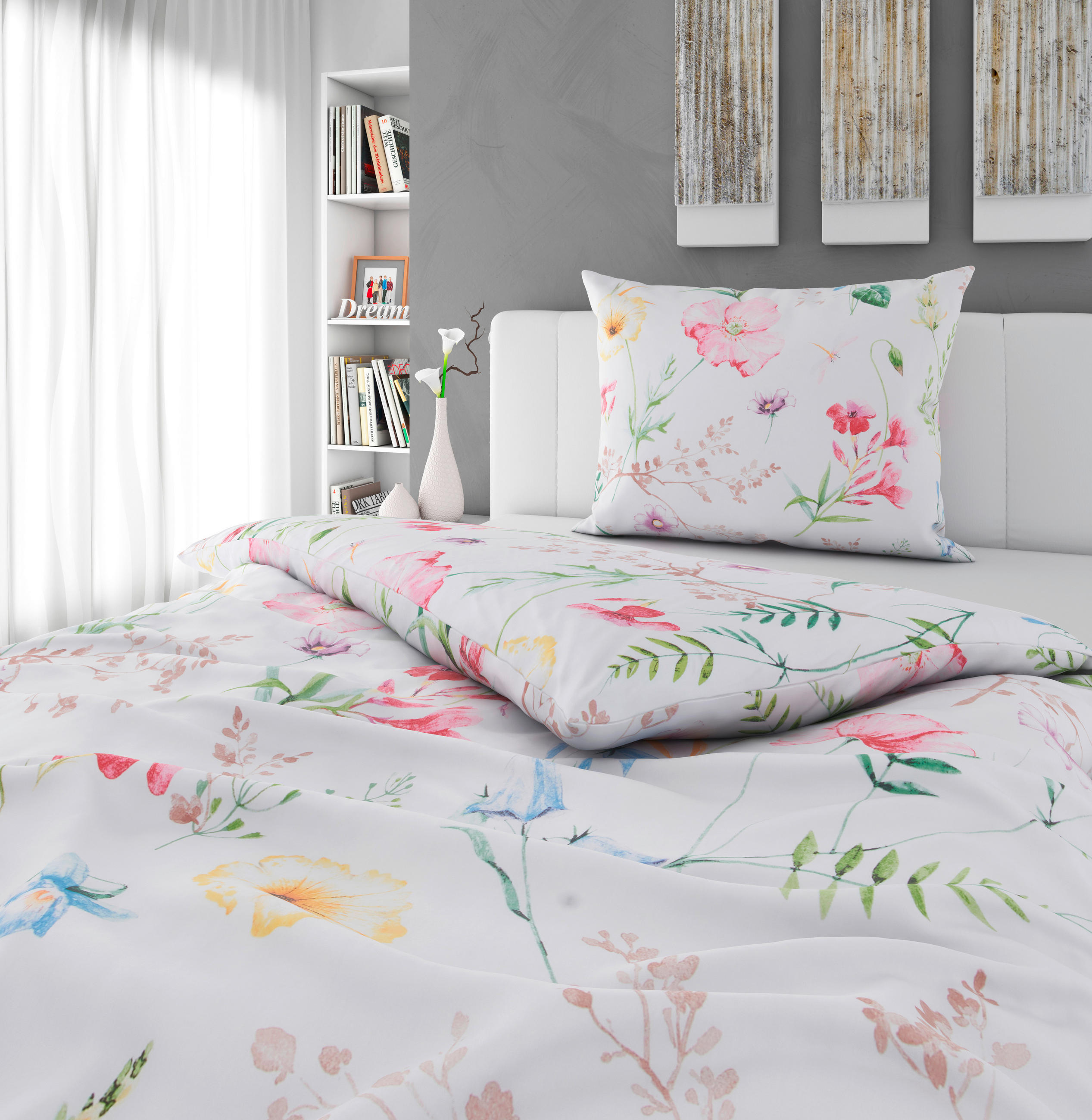 POSTEĽNÁ BIELIZEŇ, satén, viacfarebná, 140/200 cm - viacfarebná, Konventionell, textil (140/200cm) - Esposa