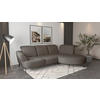 ECKSOFA DANCE E Schlammfarben Flachgewebe  - Schlammfarben/Schwarz, MODERN, Textil/Metall (313/208cm) - Sit & More