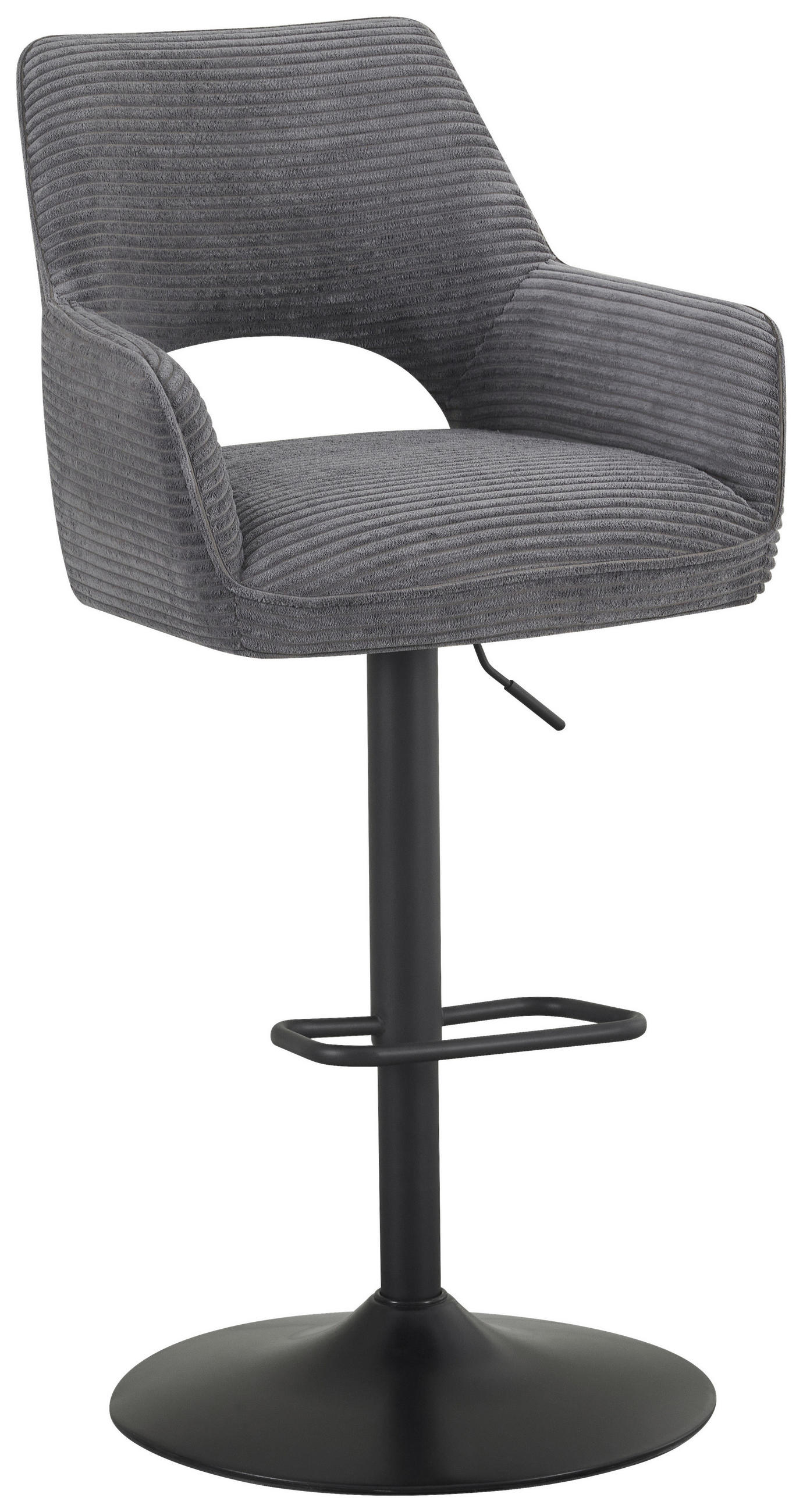 Hom`in Barhocker Schwarz, Dunkelgrau 56x102-123x58 cm