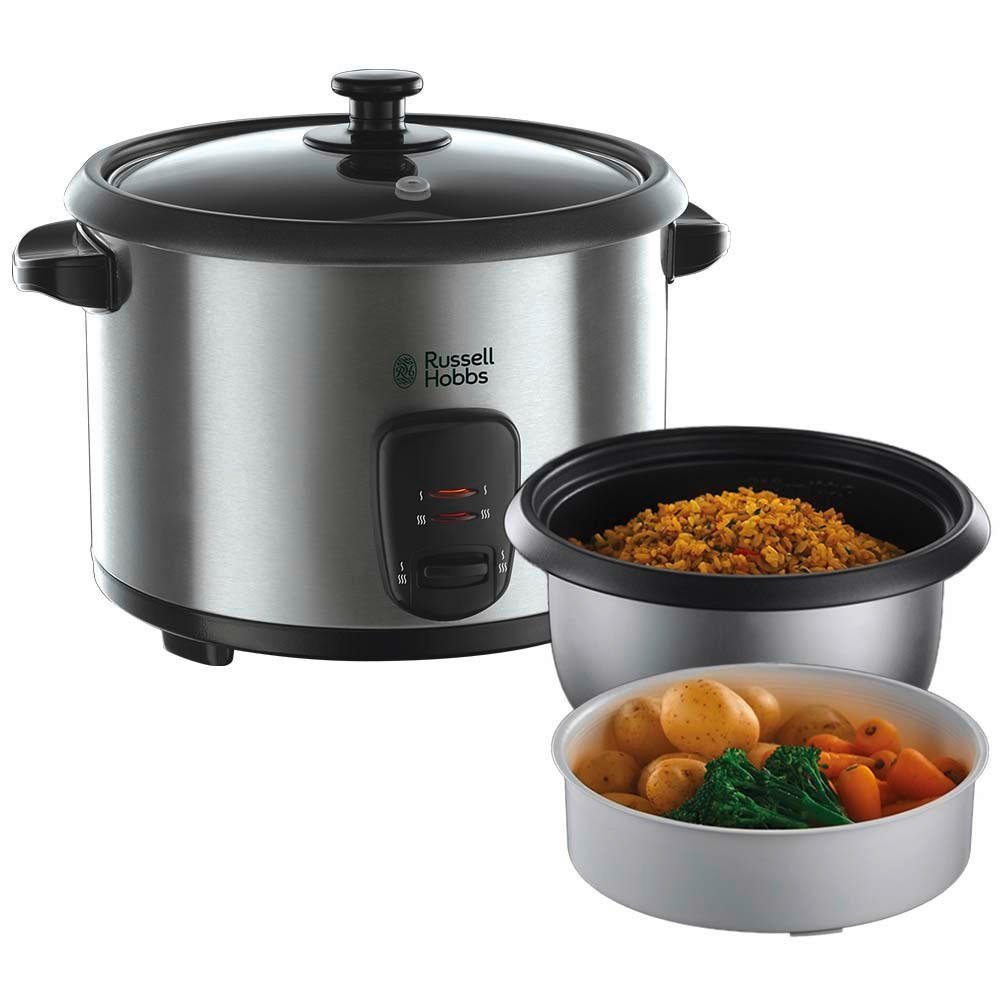 REISKOCHER  - Edelstahlfarben/Schwarz, Basics, Kunststoff/Metall (27,0/25,3/31,0cm) - Russel Hobbs