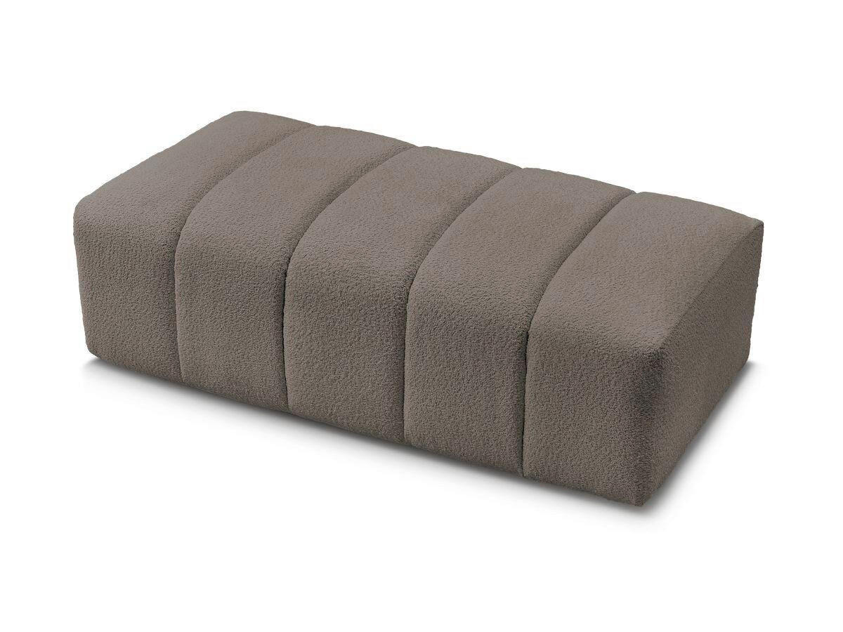 HOCKER ANNECY Bouclé Taupe  - Taupe/Schwarz, MODERN, Kunststoff/Textil (140/45/70cm)