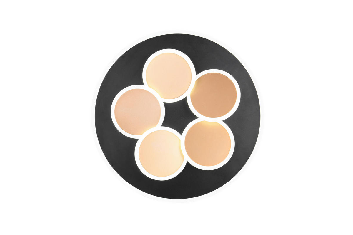 LED-DECKENLEUCHTE  49/7.5 cm    - Goldfarben/Schwarz, Design, Metall (49/7.5cm) - Trio Leuchten