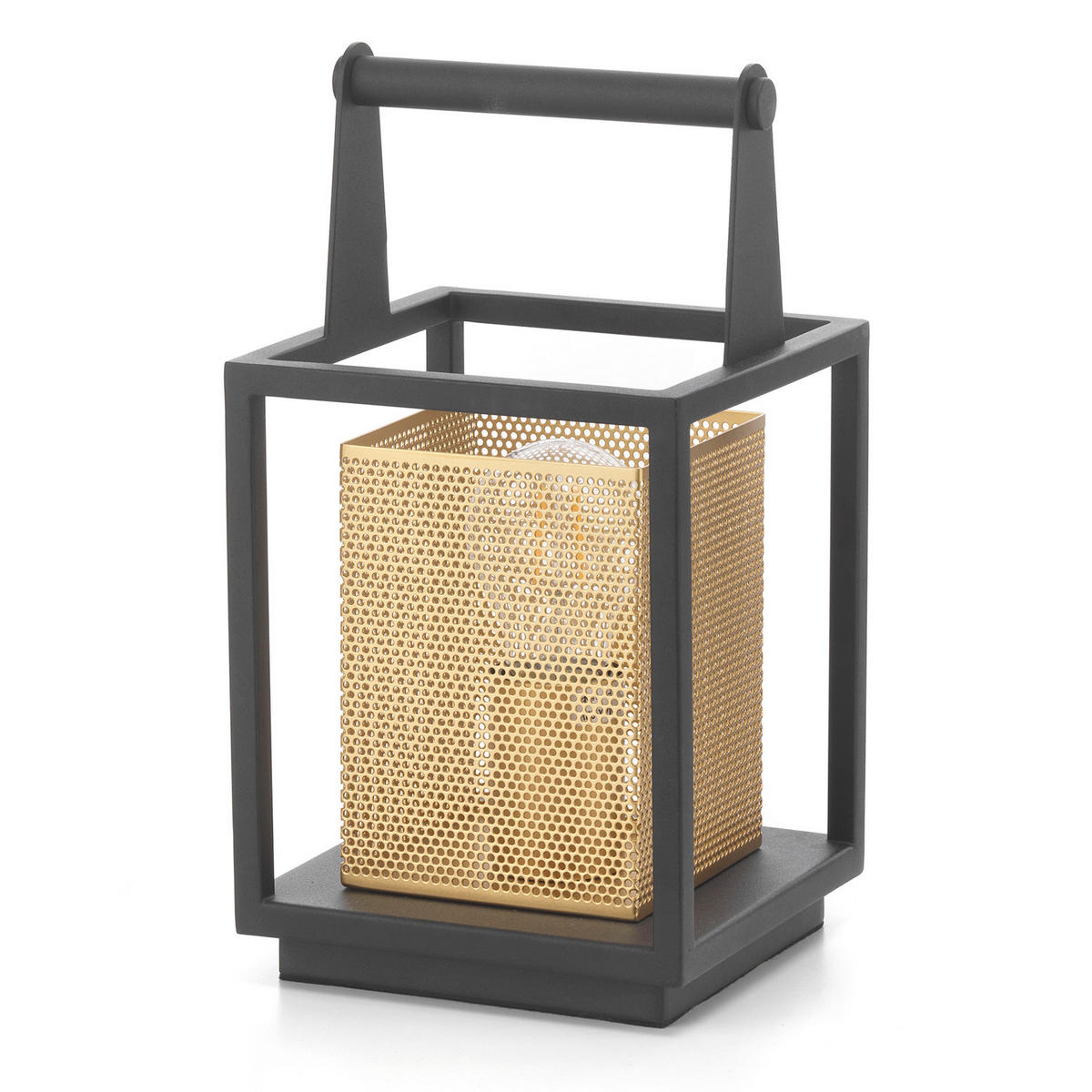 NACHTTISCHLEUCHTE 15/15/29 cm   - Goldfarben/Schwarz, Design, Metall (15/15/29cm)