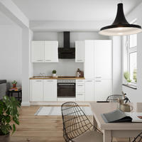 KÜCHENLEERBLOCK Touch 270 cm  in Weiß, Eichefarben  - Edelstahlfarben/Eichefarben, MODERN, Holzwerkstoff/Metall (270cm) - Nobilia