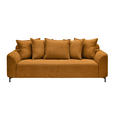 3-SITZER-SOFA  in Chenille Goldfarben  - Goldfarben/Schwarz, KONVENTIONELL, Textil/Metall (228/84/99cm) - Carryhome