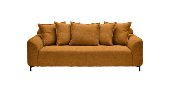 3-SITZER-SOFA  in Chenille Goldfarben  - Goldfarben/Schwarz, KONVENTIONELL, Textil/Metall (228/84/99cm) - Carryhome