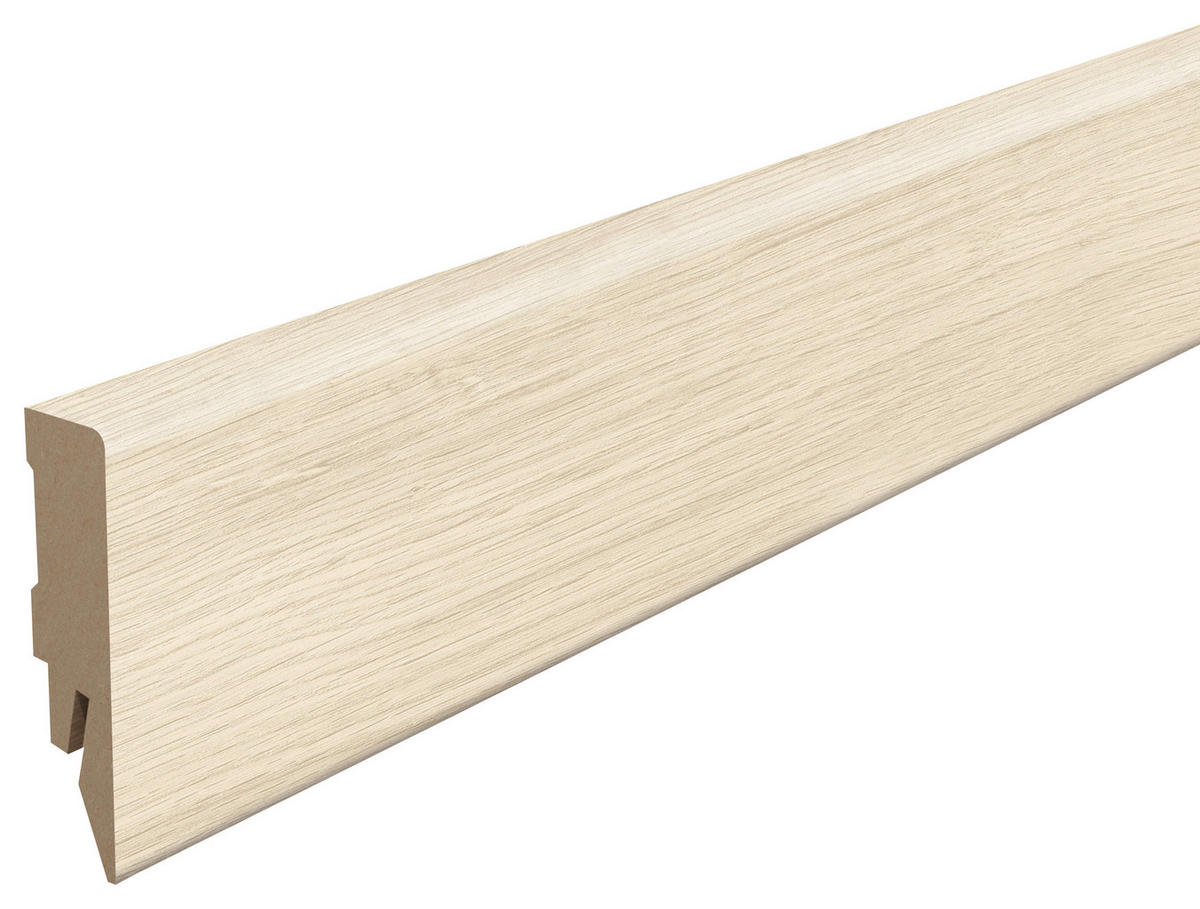 SOCKELLEISTE Eiche weiss - Weiß, KONVENTIONELL, Holzwerkstoff (240/1.4/5.8cm) - Egger Holzwerkstoffe