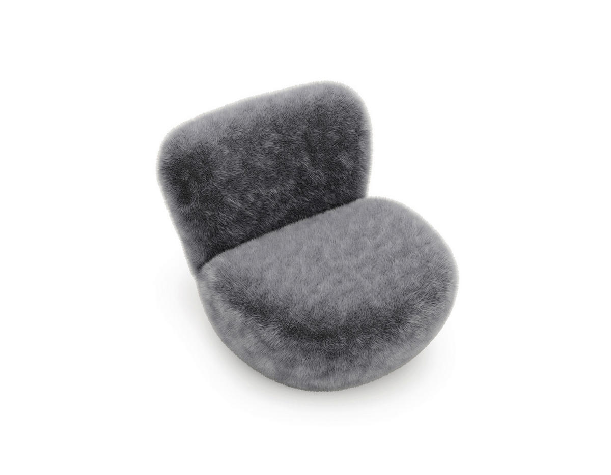 SESSEL Teddystoff Dunkelgrau  - Dunkelgrau/Schwarz, Design, Holz/Textil (76/70/70cm) - Livetastic