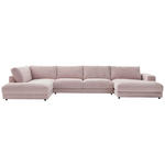 WOHNLANDSCHAFT in Cord Rosa  - Schwarz/Rosa, Design, Kunststoff/Textil (224/425/190cm) - Hom`in