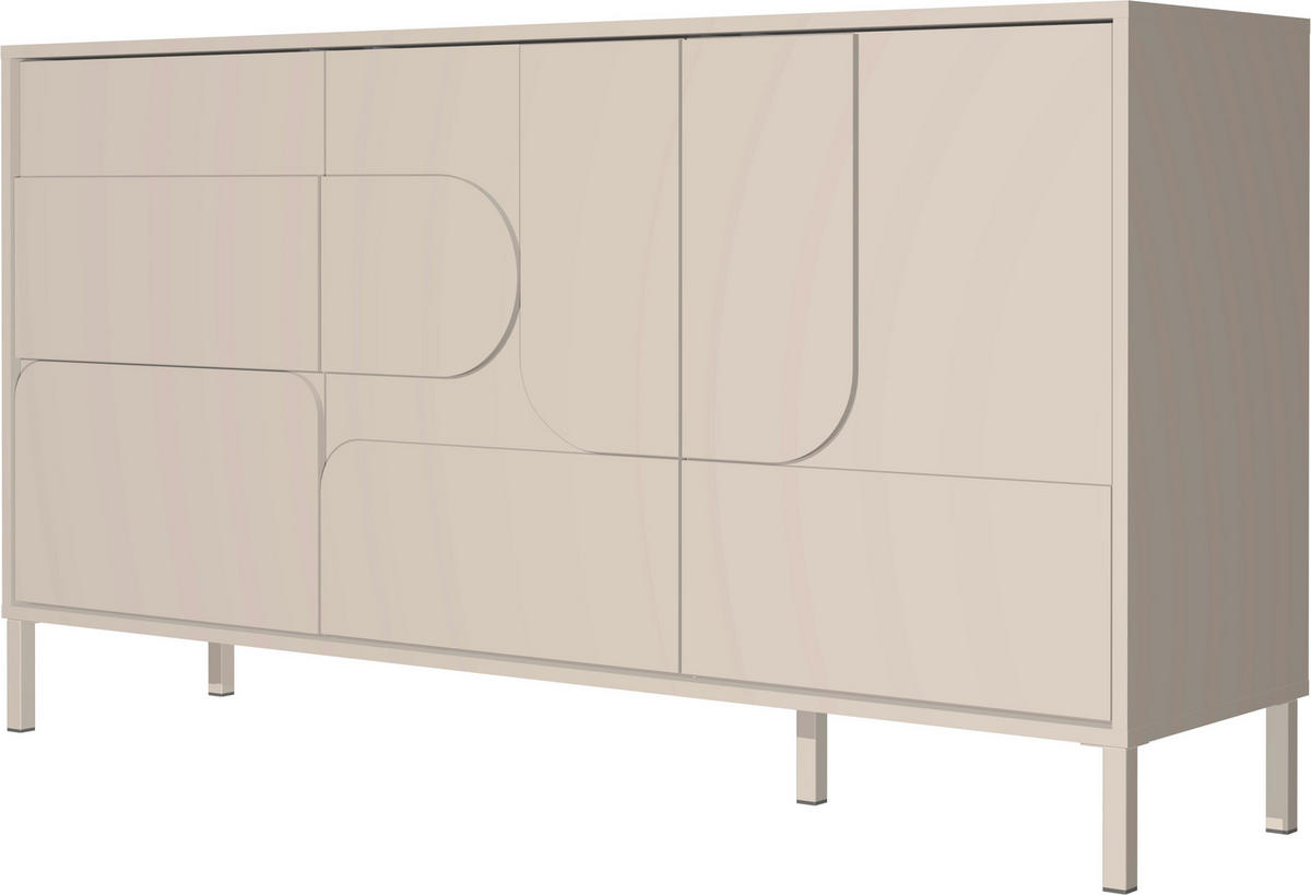 LOWBOARD  in 205/62/40 cm  - Kaschmir, Design, Holzwerkstoff/Metall (205/62/40cm) - MID.YOU