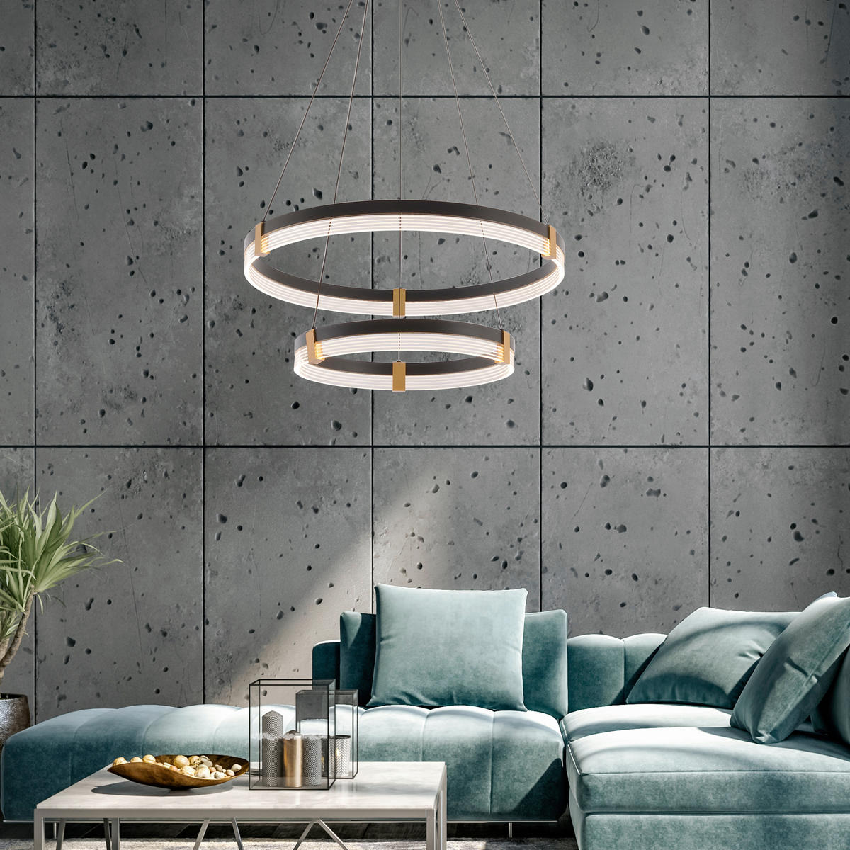 LED-HÄNGELEUCHTE Plum  150/60/60 cm  - Schwarz, Design, Metall (150/60/60cm)
