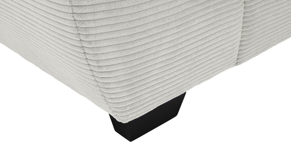 ECKSOFA Elfenbein Cord Rückenkissen, Armlehnenkissen, Bettkasten, Schlaffunktion, Rücken echt, Liegefläche im Originalstoff  - Elfenbein/Schwarz, KONVENTIONELL, Kunststoff/Textil (304/212cm) - Carryhome