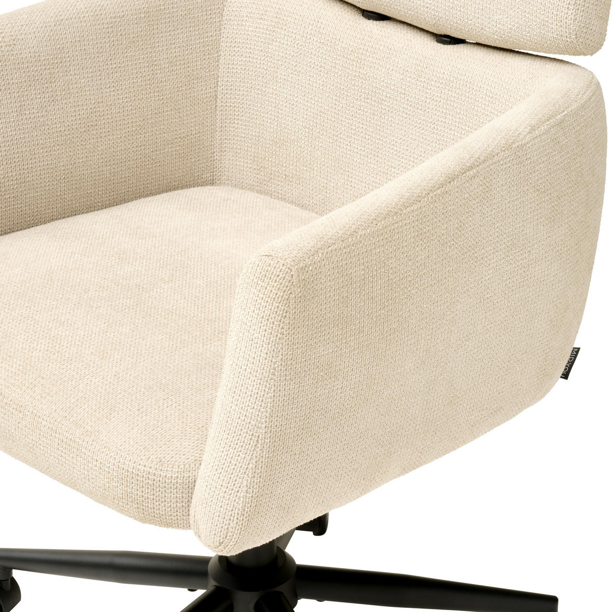 OTOČNÁ ŽIDLE, mikrovlákno,  - černá/béžová, Moderní, kov/dřevo (62/92/100/63cm) - MID.YOU