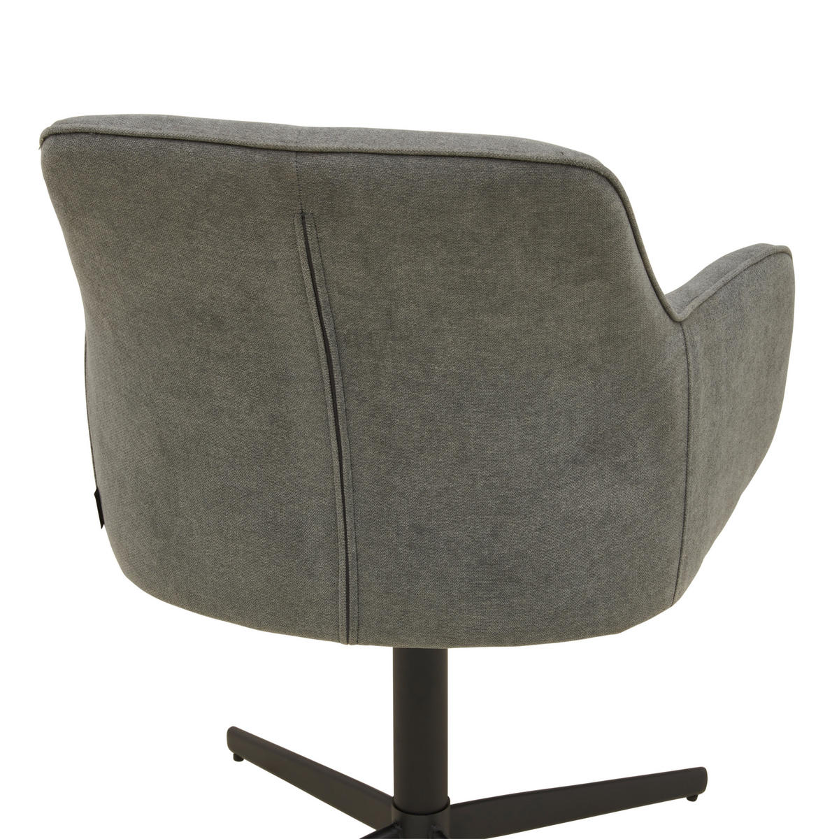 ARMLEHNSTUHL  in Eisen beschichtet  - Schwarz/Grau, MODERN, Textil/Metall (61/83/62cm) - Livetastic
