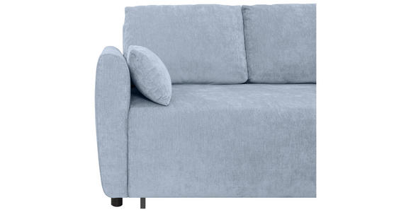 SCHLAFSOFA Chenille Hellblau  - Schwarz/Hellblau, KONVENTIONELL, Kunststoff/Textil (161/90/108cm) - Carryhome