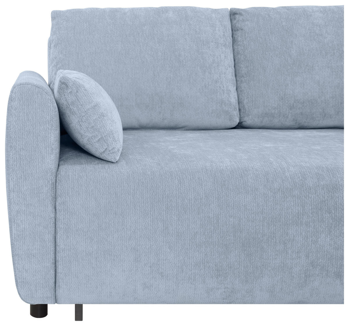 SCHLAFSOFA Chenille Hellblau  - Schwarz/Hellblau, KONVENTIONELL, Kunststoff/Textil (161/90/108cm) - Carryhome