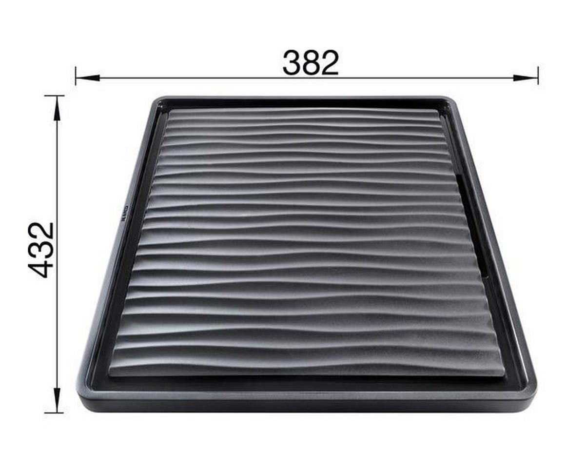 GESCHIRRABTROPFTASSE   - Schwarz, Basics, Kunststoff (43,2/2/38,2cm) - Blanco