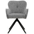 ARMLEHNSTUHL  in Eisen Webstoff  - Schwarz/Grau, Design, Textil/Metall (62/88/65cm) - Novel