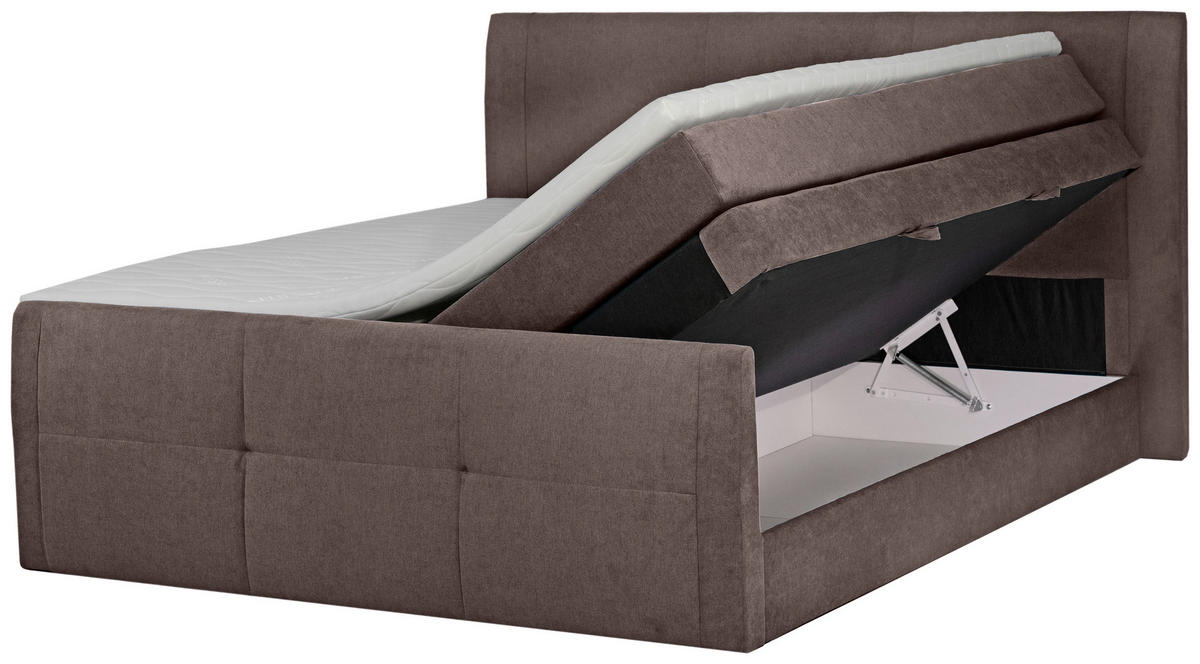 BOXSPRINGBETT 180/200 cm  in Taupe  - Taupe/Schwarz, KONVENTIONELL, Kunststoff/Textil (180/200cm) - Boxxx