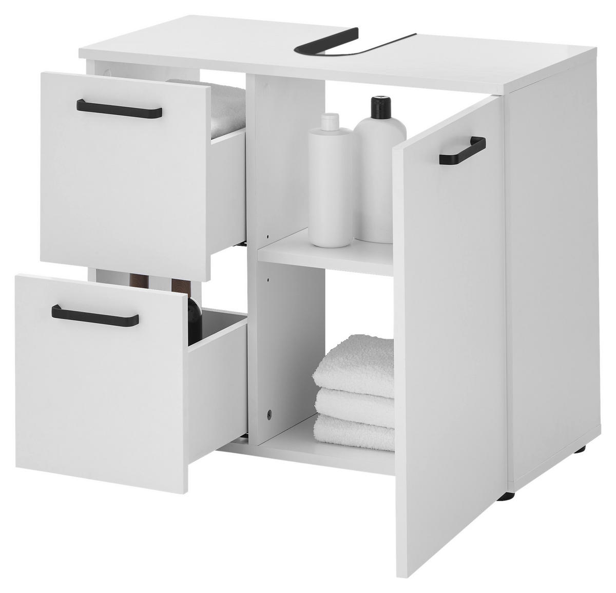 WASCHBECKENUNTERSCHRANK 70/60/35 cm  - Schwarz/Weiß, MODERN, Holzwerkstoff/Kunststoff (70/60/35cm) - MID.YOU