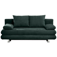 SCHLAFSOFA Mikrofaser Dunkelgrün  - Chromfarben/Dunkelgrün, Design, Kunststoff/Textil (196/74/90cm) - Carryhome