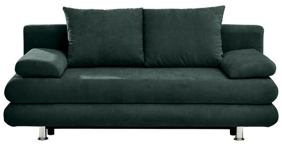 SCHLAFSOFA in Mikrofaser Dunkelgrün - Chromfarben/Dunkelgrün, Design, Kunststoff/Textil (196/74/90cm) - Carryhome