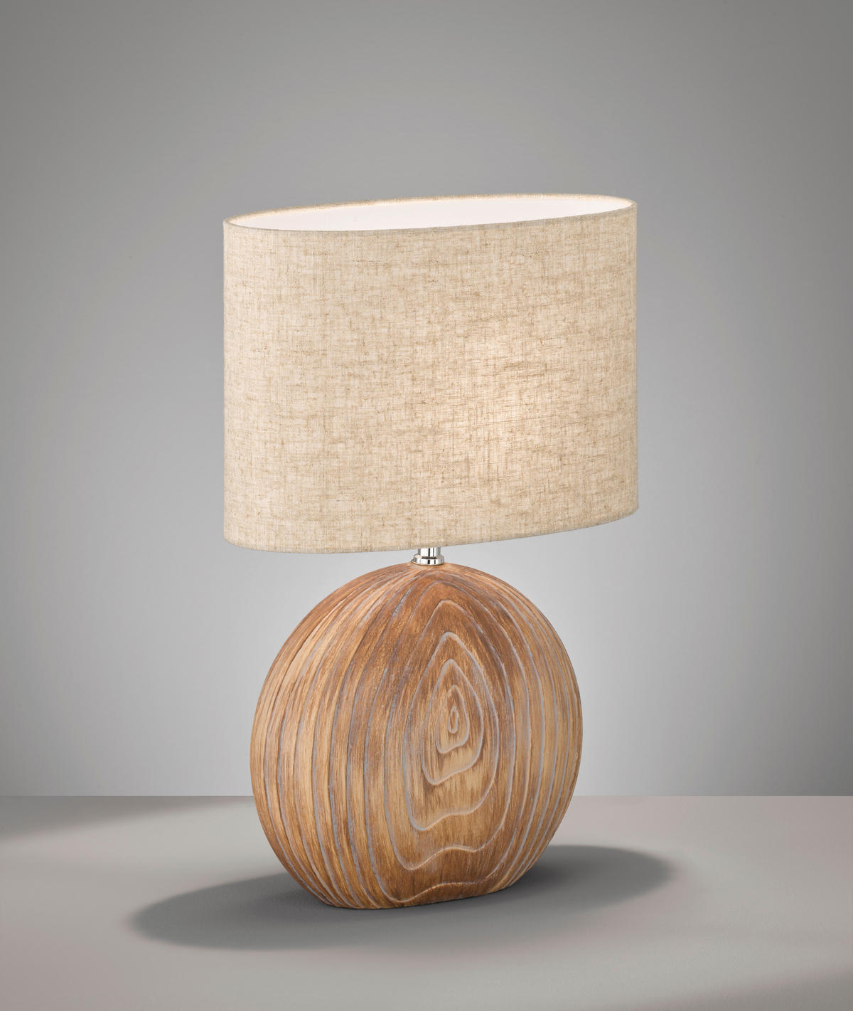 TISCHLEUCHTE - Sandfarben/Eukalyptusholzfarben, Basics, Keramik/Textil (34/17/53cm) - Fischer & Honsel