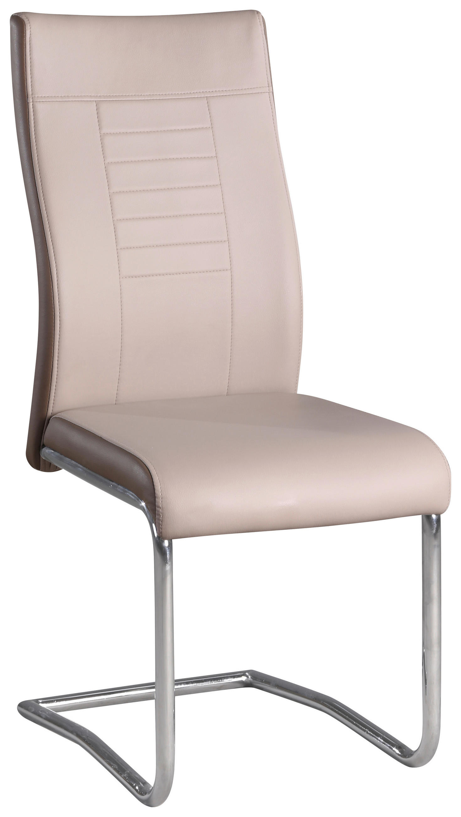 SCAUN BUCATARIE din metal, textil crem, maro închis  - crem/culoare crom, Design, metal/textil (43/98/60cm) - Carryhome
