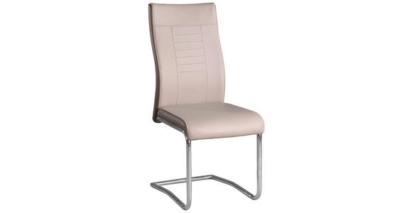 SCHWINGSTUHL in Lederlook - Chromfarben/Dunkelbraun, Design, Textil/Metall (43/98/60cm) - Carryhome