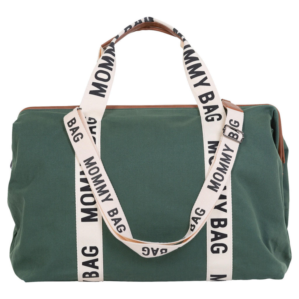 Thumbnail - Childhome Wickeltasche Mommy BAG Signatur Canvas 2023, Grün, Kunststoff, Textil, Leder, Lederlook, 30x40x55 cm, Reach, B...