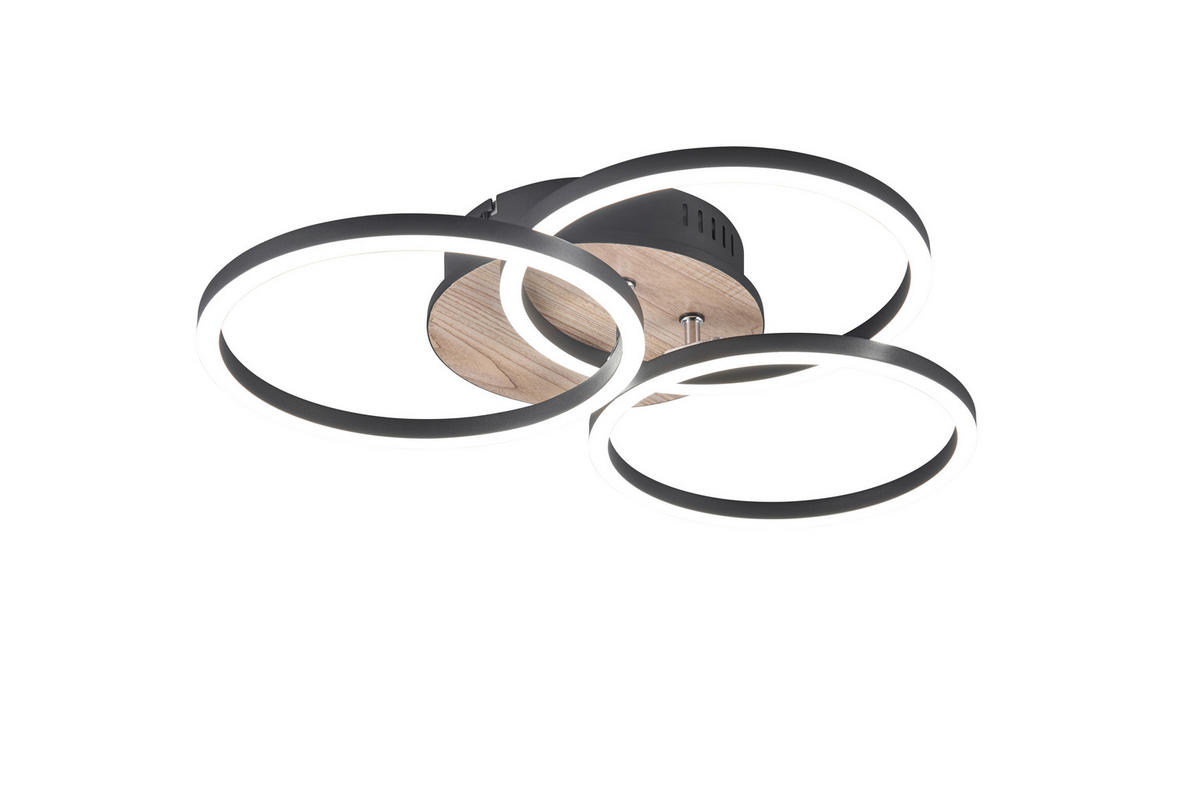 LED-DECKENLEUCHTE Circle 44/9,5 cm   - Braun, MODERN, Kunststoff (44/9,5cm)