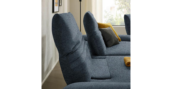 ECKSOFA  in Bouclé Blau  170-195/280 cm  - Blau/Schwarz, Design, Textil/Metall (170-195/280cm) - Dieter Knoll
