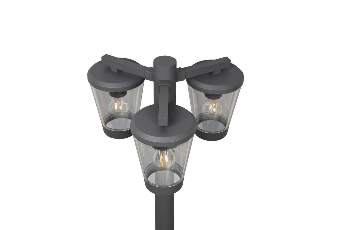 AUSSENSTEHLEUCHTE - Klar/Anthrazit, Design, Kunststoff/Metall (44,6/220cm) - Trio Leuchten