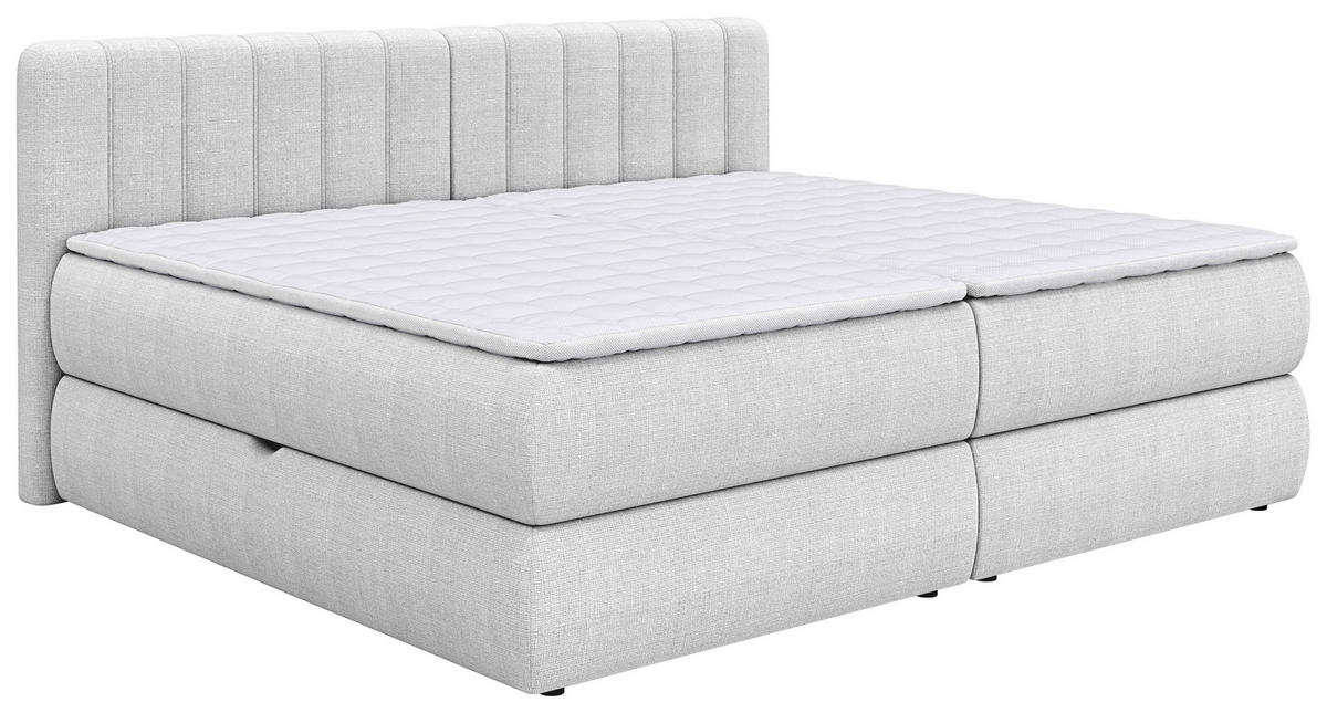 BOXSPRINGBETT 240/200 cm  in Hellgrau  - Hellgrau/Schwarz, Design, Kunststoff/Textil (240/200cm) - Chameo