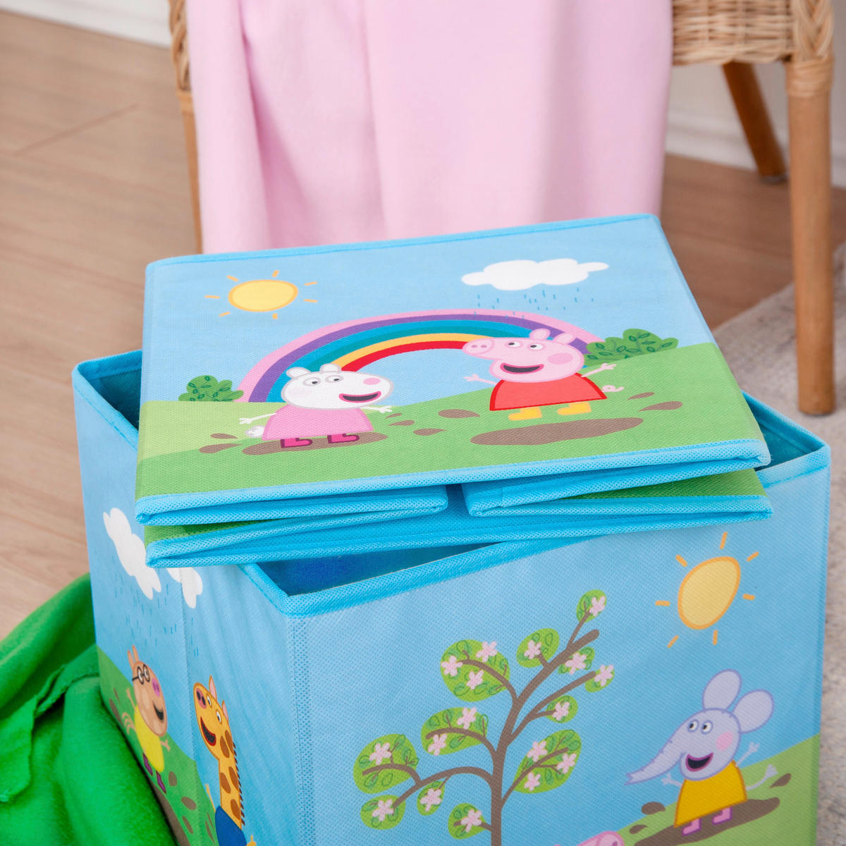 AUFBEWAHRUNGSBOX Peppa Pig  - Hellblau, Basics, Textil (30/30/30cm) - Herding