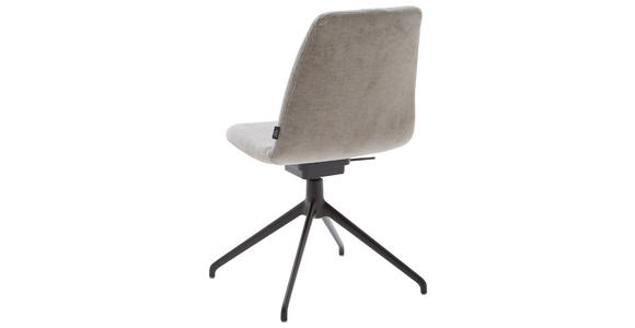 STUHL in Stahl Flachgewebe Metall, Textil - Taupe, Design, Textil/Metall (46/85-88/55cm) - Johann Jakob