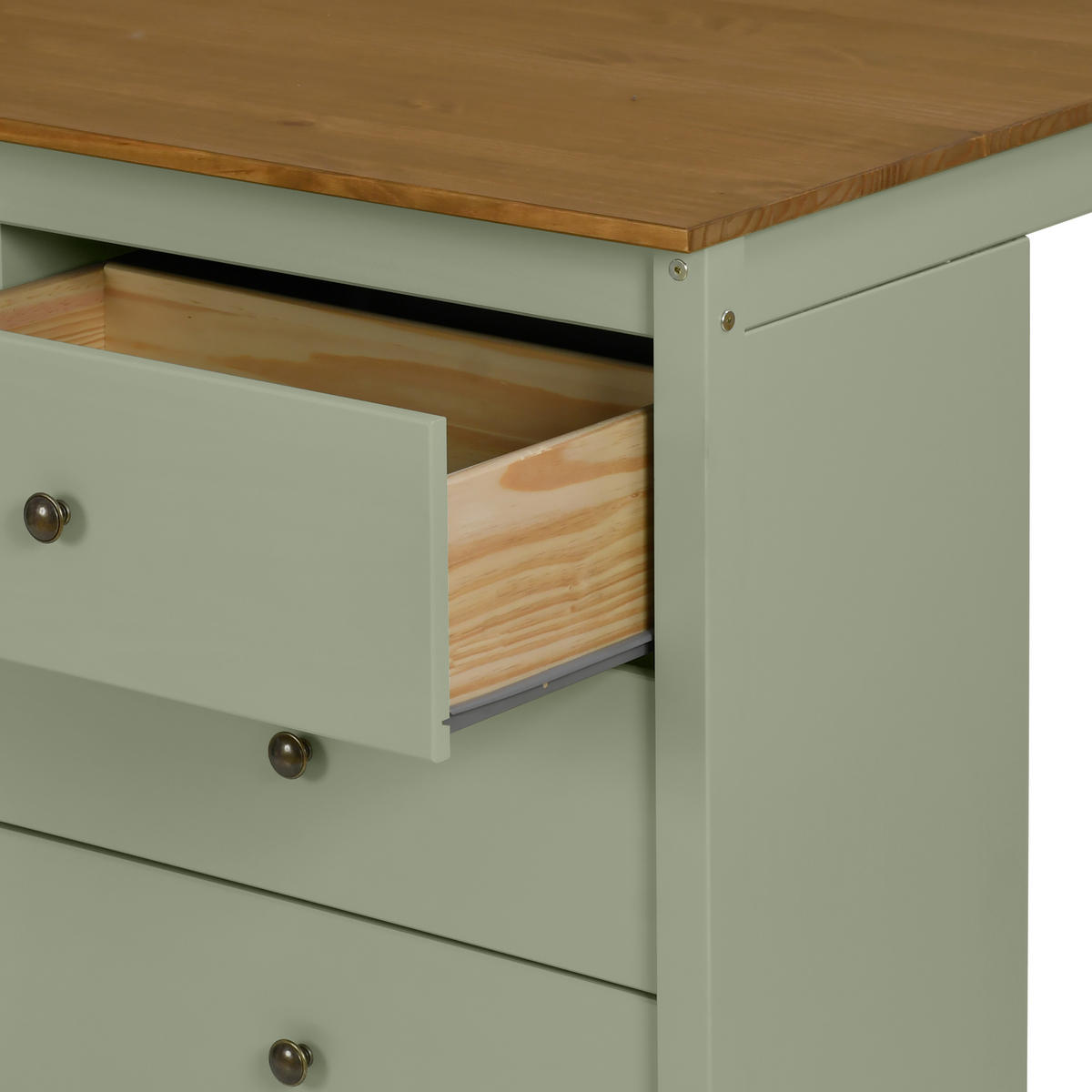 KÜCHENINSEL 122/90/77 cm  in Hellbraun, Olivgrün  - Hellbraun/Zinkfarben, MODERN, Holz/Metall (122/90/77cm) - Livetastic