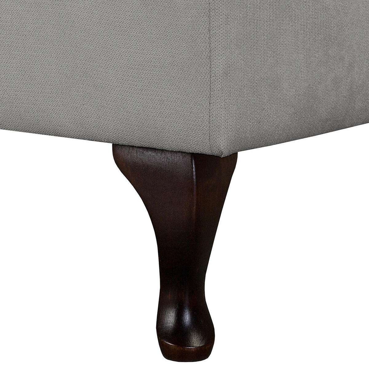 RÉCAMIERE Mikrofaser Grau  - Braun/Grau, Design, Holz/Textil (185/93/75cm) - Livetastic