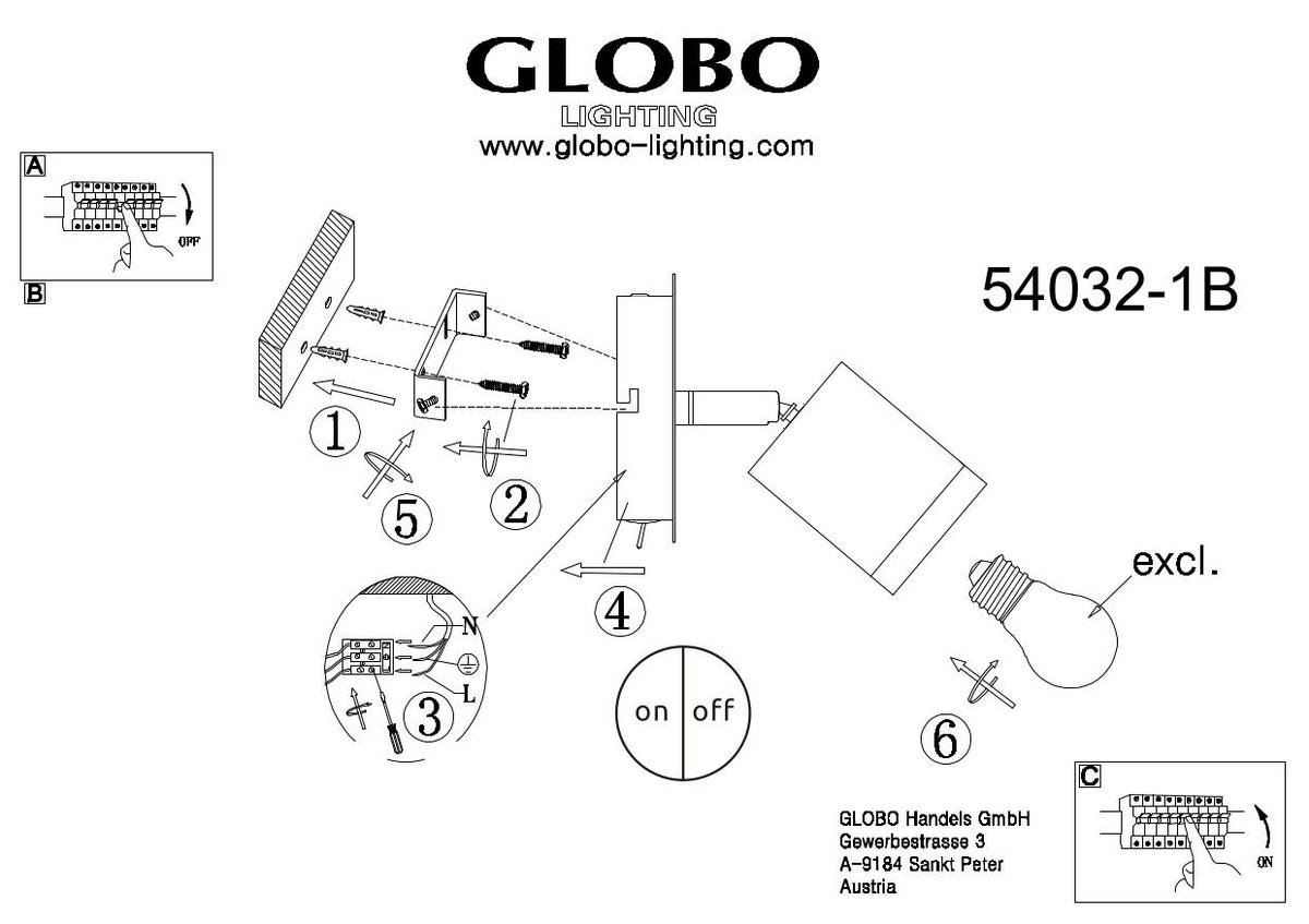 SPOTLIGHT 12/18/17 cm   - svart, Basics, metall/trä (12/18/17cm) - Globo