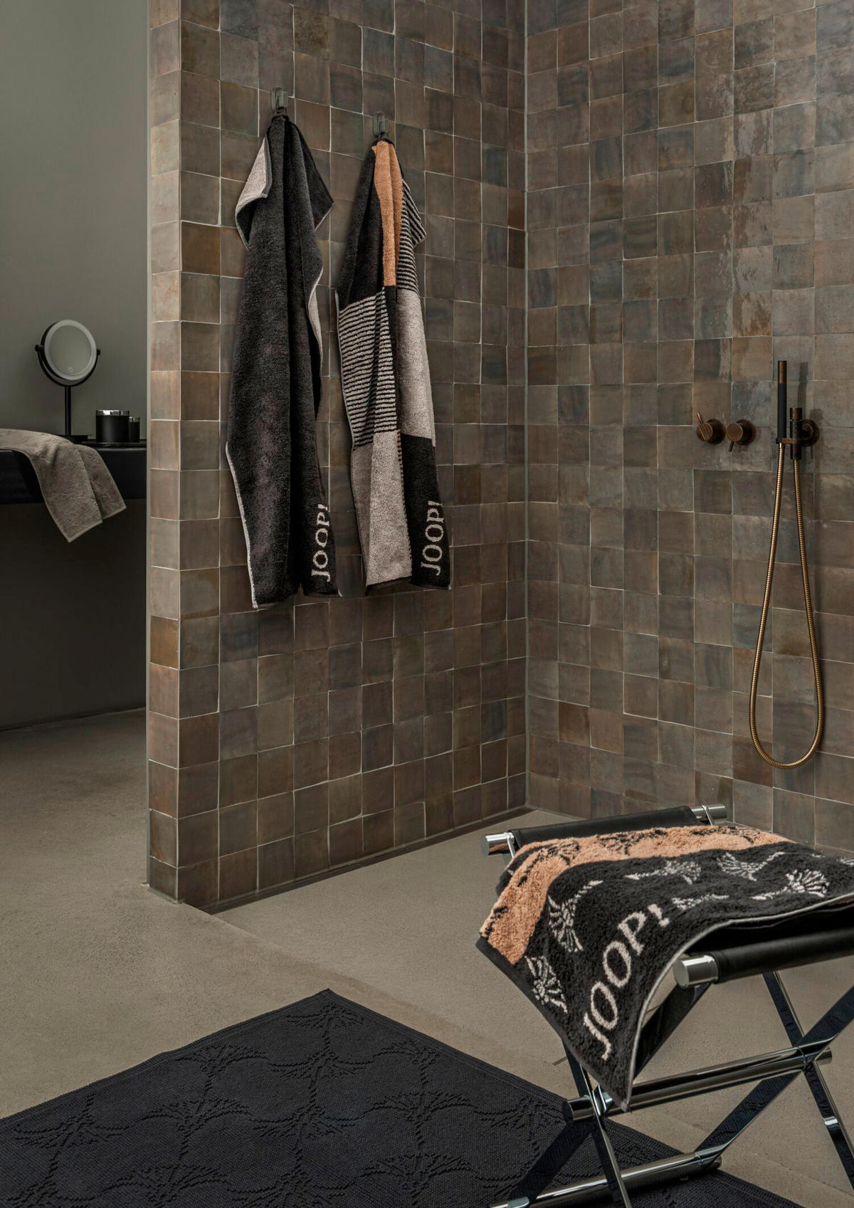 HANDTUCH DIVIDED SQUARES Grau  - Grau, Basics, Textil (50/100cm) - Joop!