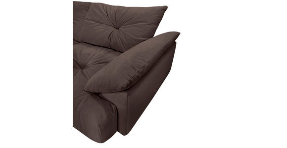 BIGSOFA  in Webstoff Dunkelbraun  - Dunkelbraun/Schwarz, KONVENTIONELL, Kunststoff/Textil (243/90,5/130cm) - Ambia Home
